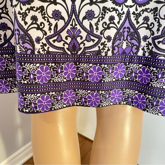 Purple Paisley Patterned Sleeveless Dress - Brand: George - Size S/P. - Picture 6 of 15